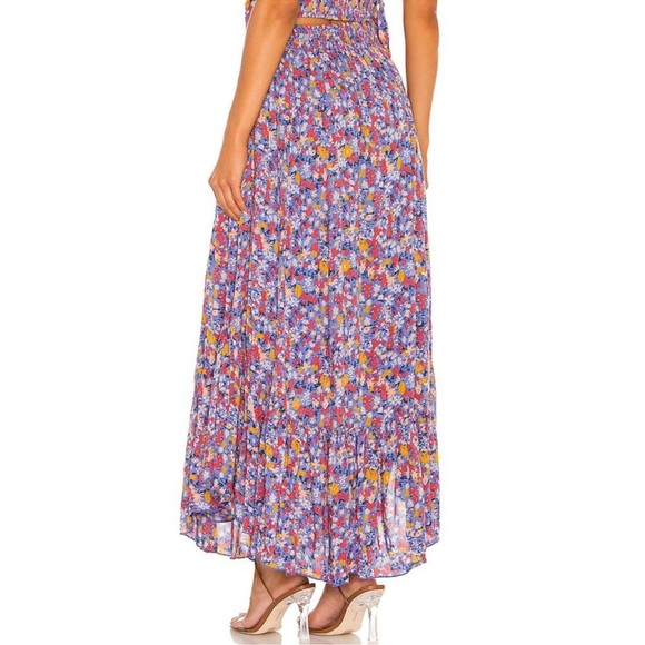 Free People Pretty Daze Maxi Skirt Floral Multicolor Pockets Flowy Boho Size S - Picture 12 of 12